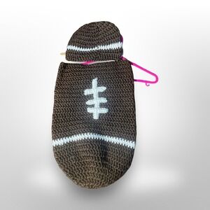Crochet Football Baby Cocoon Swaddle Hat Set Newborn Photography Prop Cozy cute‎